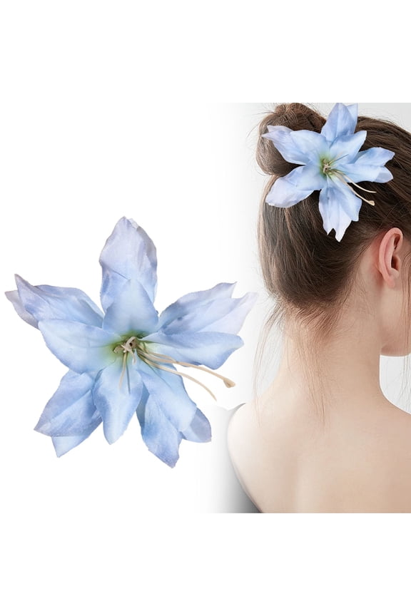 Simulation Flower Hairpin for Ladies Blue A, Light Flower Hair Clips Hair Accessories for Garden Wedding Parties Beach Holiday Birthday Mother's Day (A Flower Hairpin)