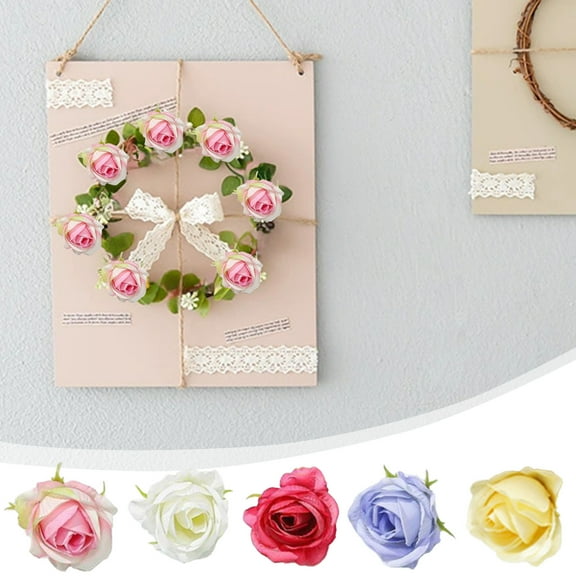 Simulation Flower Head, Silk Flower Head Diy Craft Material for Christmas Decor, Home Setting Floral Arrangement, Fake Flower Decoration for Mantel Display and Tabletop Centerpiece Akmoler