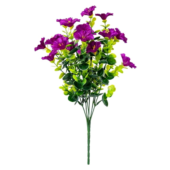 Simulation Flower Outdoor Decor Plastic Flowers for Garden Patio, Decoration for Home Office Wedding Party, Deep Purple Artificial Flowers (1PC)