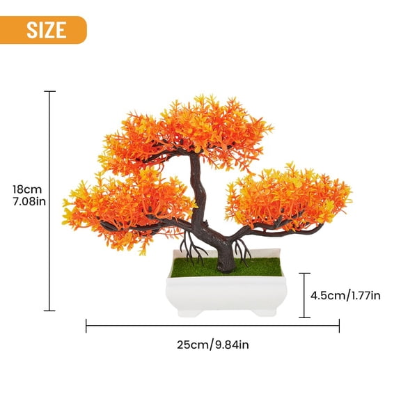 Simulation Flowers Artificial Plant Home Office Orange Plastic Purple Simulation Pine Table Decoration Tree Wedding Orange Smile Home