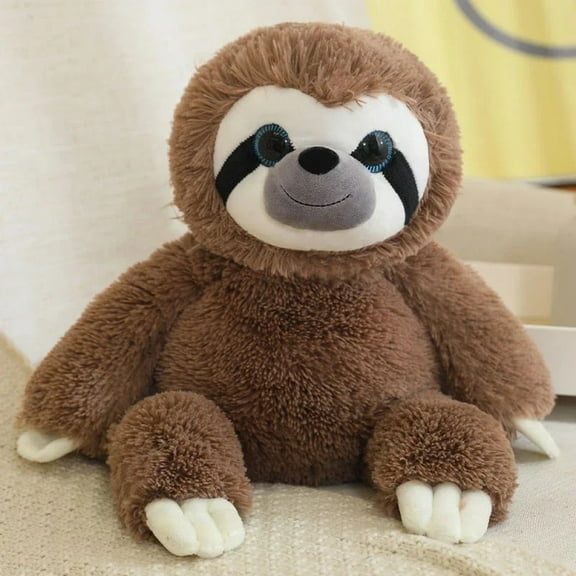 Simulation Fluffy Chubby Sloth Plushies Doll Kawaii Stuffed Animals Cute Soft Lifelike Sloth Kids Toy For Girls Boys Gifts Deco