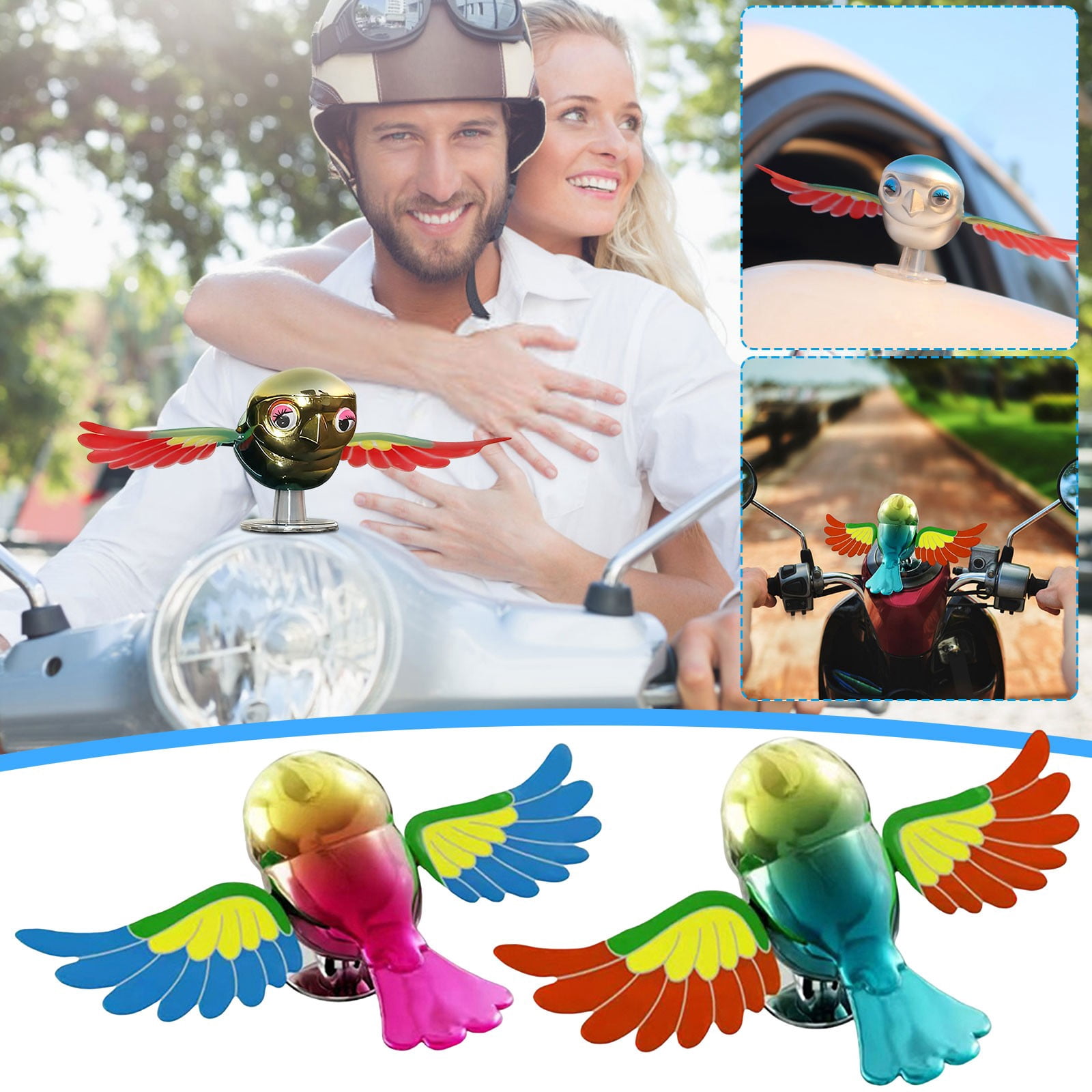 Simulation Flying Birds Motorcycle Ornament, Wind-Powered Companions ...