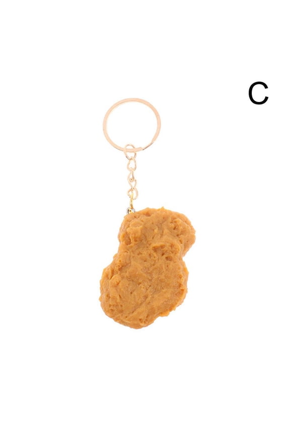 Simulation Fried Chicken Keychain,Imitation Food Keychain French Fries Chicken Nuggets Wing,Cute Creative Key Ring Charm for Home Office Handbag Car Accessories C6K7