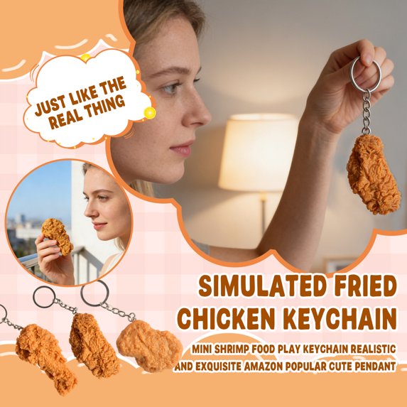 Simulation Fried Chicken Leg Keychain 1Pc, Unique Cute Food-Shaped Keyring With Realistic Texture, Perfect For Hanging On Bags/Purses/Keys, Ideal Gift For Food Lovers Friends