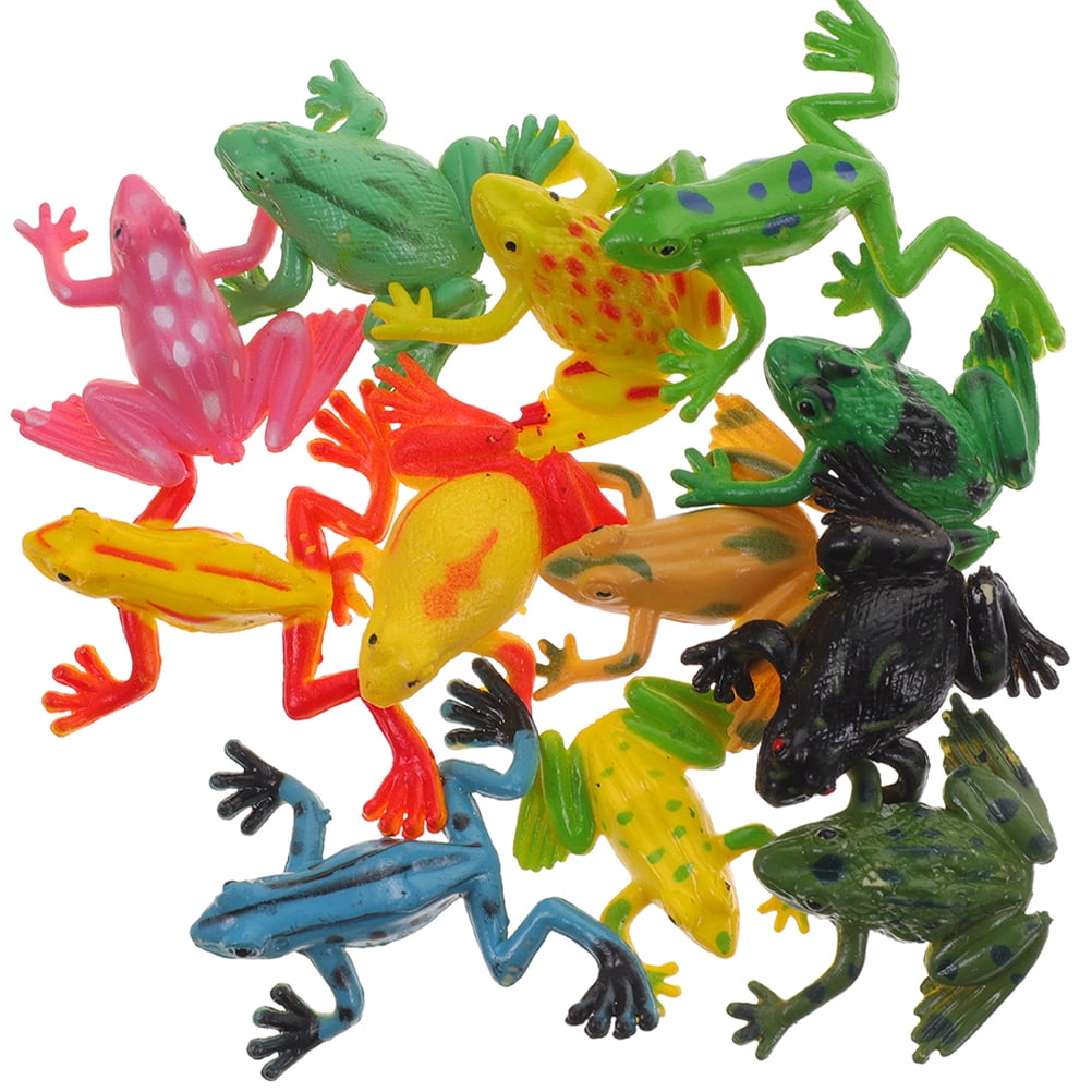 Simulation Frog Rainforest Animals Figures Puzzle Toys Rubber Frogs ...