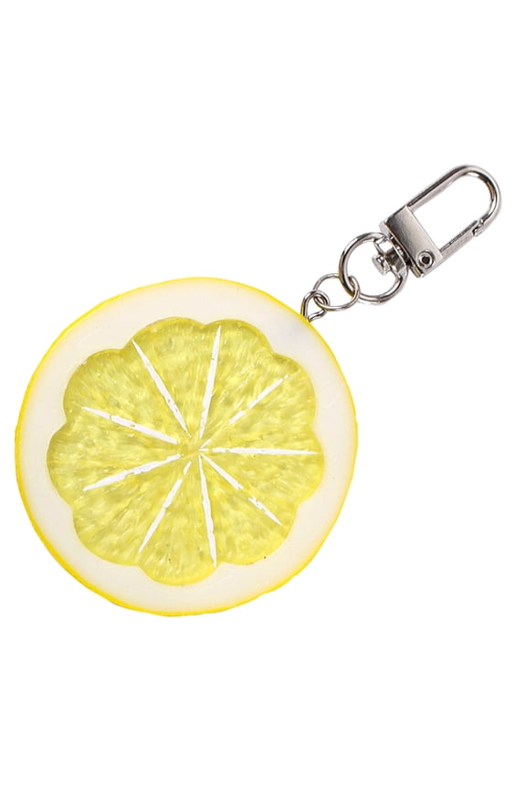 Simulation Fruit Keyring Lemon Shaped Key Chain Bag Charm Handmade Jewelry Gift Resin Fruit Model Ornament for Phone
