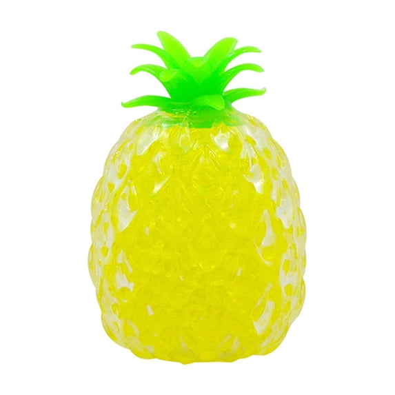 Simulation Fruit Squishy for Adults Soft TPR Sensory Ball with Internal Beads Yellow Pineapple or Banana Shape Office Desk Accessory Pressure Relief Tool 1 Pack