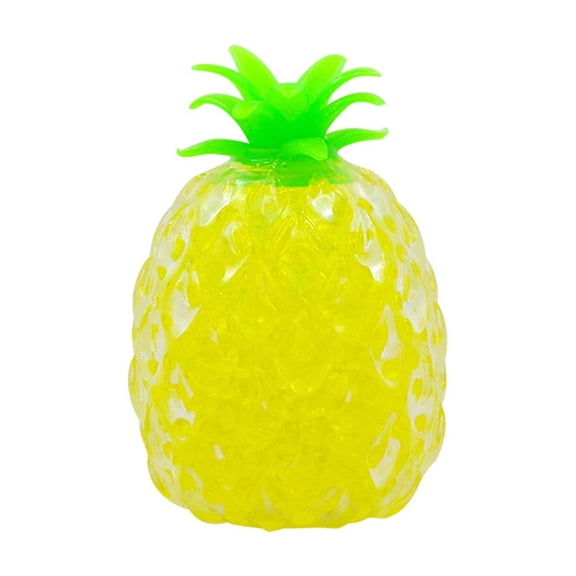 Simulation Fruit Squishy Fidget Toys for Adults Soft TPR Sensory Ball with Internal Beads Yellow Pineapple or Banana Shape Office Desk Accessory Pressure Relief Tool 1 Pack