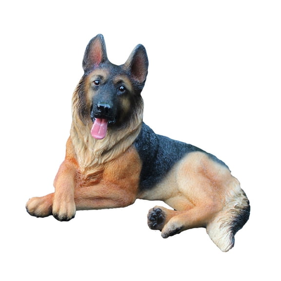 Simulation German Shepherds Dog Statue Desktop Adornment Miniature Home Decors Resins Sculpture Ornament for Garden Yard