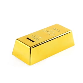 Simulation Gold Brick Shaped Plastic Piggy Bank Novelty Home Decor Saving Container