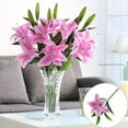 thumbnail image 1 of Simulation Home Decoration Lily Light Purple, Latex Artificial Tiger Lilies, Realistic Bouquet, for Home Wedding Decoration, Soft Touch, By Kingtowag, 1 of 6