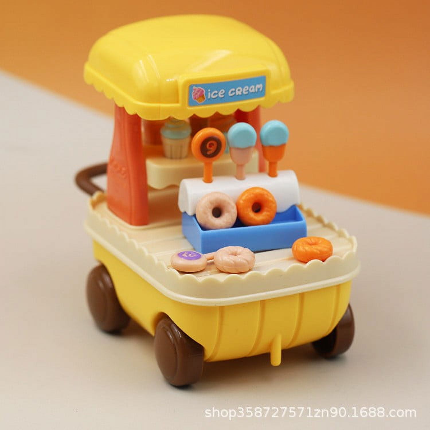 Simulation Ice Cream Cart Toy Pretend Play Food Mini Truck Cartoon Ice