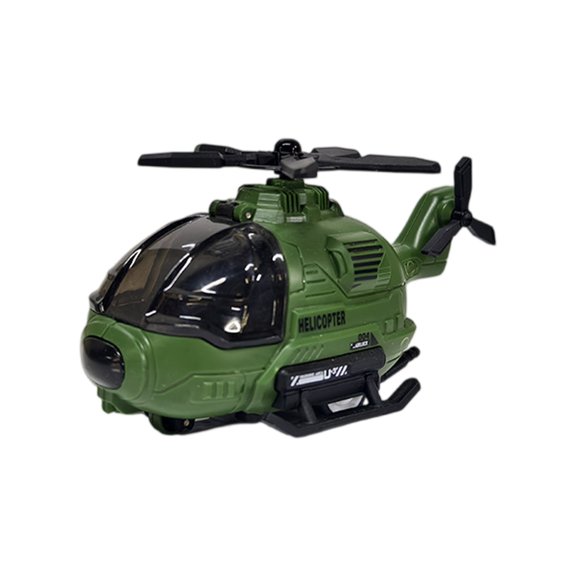 Simulation Inertial Helicopter Toy - Rotating Propellers, Dark Green Design - For Boys, Girls, Birthday Party Gifts