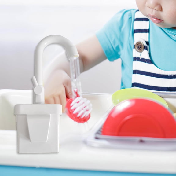 Kitchen Sink Toys Dishwasher Playing Automatic Faucet Accessory Artificial Water Model,1Pcs