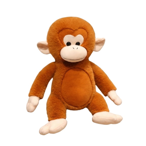 Simulation Little Monkey Plush Toy Monkey Shape Decoration for Home Display and Art Scene Decoration Use 6x8Inch Ginger