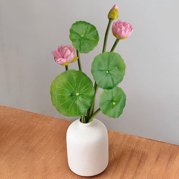Simulation Lotus Water Lily Flowers, Plastic Material with Realistic Design, Suitable for Home Dining Table Fish Tank Decor, Maintenance Free, Ideal for Wedding Photo Props
