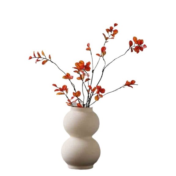 Simulation Maple Leaf Fake Flower Arrangement Table Decoration Ceramic Vase