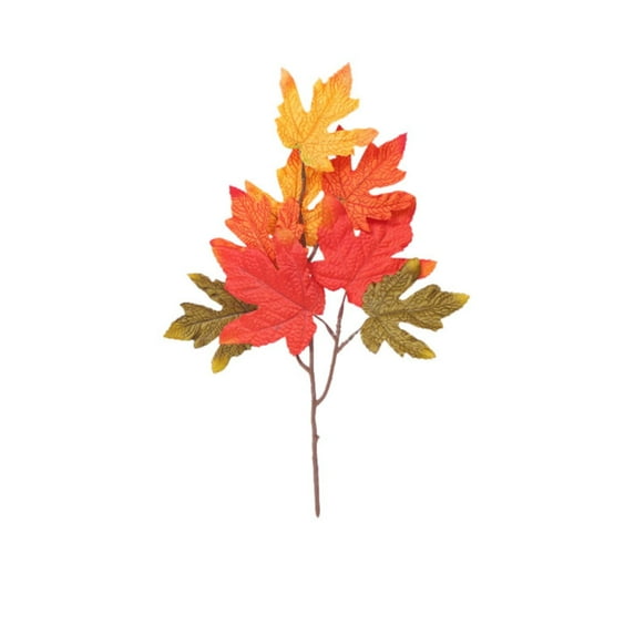 Simulation Maple Leaf Yellow, Artificial Fall Leaves Stems Fall Branches Autumn Leaves Spray for Home Kitchen Farmhouse Thanksgiving Table Centerpiece Mantle Halloween Décor, 1*Simulated Maple Leaf