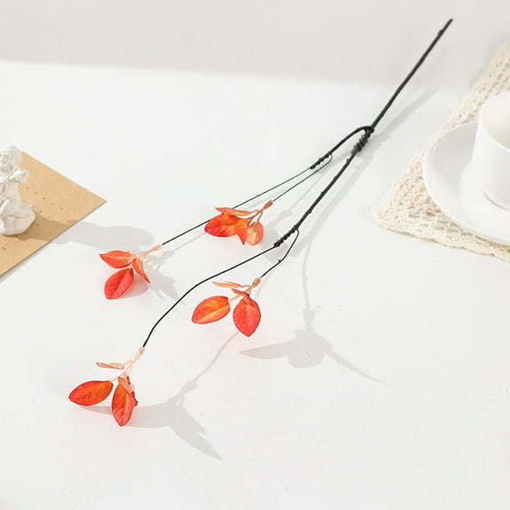 Simulation Maple Leaves, Artificial Fall Decor, Fake Red Foliage Stems, Home Flower Arrangement, Realistic Silk Plastic Branches, Wedding Table Centerpiece