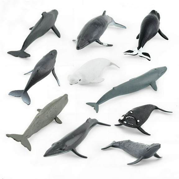 Simulation Marine Sea Life Whale Figurines Beluga Humpback Whale Action Figures Ocean Animal Model Ornaments Toys