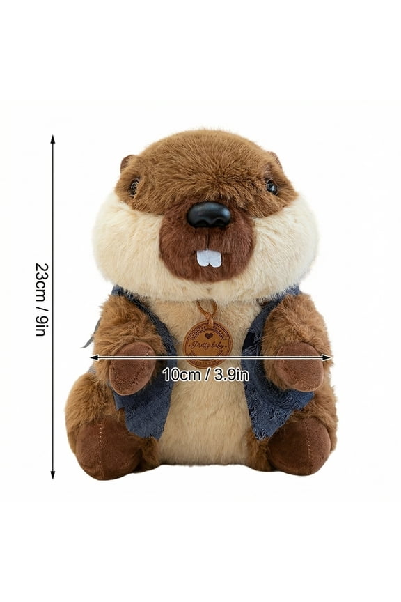 Simulation Marmot Plush Keychain Couple Animal Doll Pendant Cute Backpack Charm and Car Keyring Accessory Fluffy Mini Stuffed Animal Toy Gift
