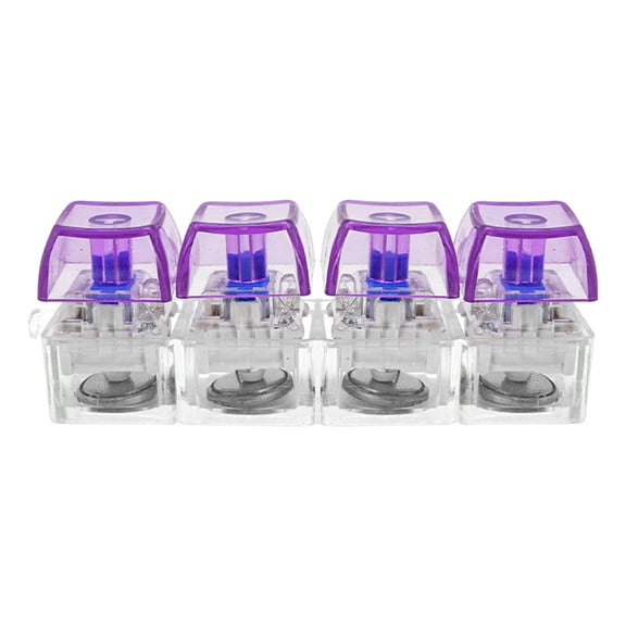 Simulation Mechanical Keyboard Fidget Toys for Adults Luminous Crystal Keycap Sensory Gadget Green Pink Purple and White Office Desk Accessory Pressure Relief Tool 1 Pack