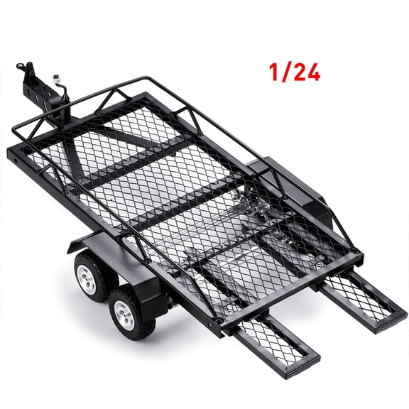 Simulation Metal Trailer Hopper Frame with Wheels for Axial SCX24 1/24 TRX-4M 1/18 RC Crawler Car Upgrade Parts