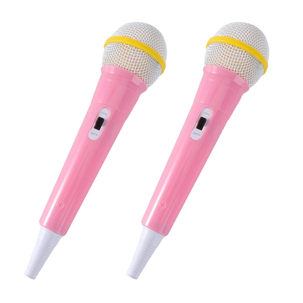 Simulation Microphone Portable Kids Pretend Play Karaoke Props Pink
