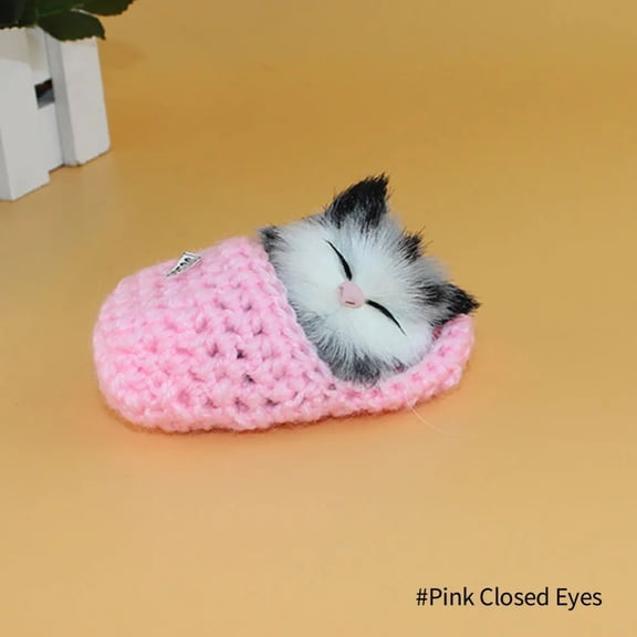 Simulation Mini Cat Cute Plush Cats with Sound Children Birthday Gifts Creative Imitation Cat Toys Ornaments Home Decoration