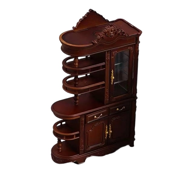 Simulation Miniature Doll House Screen Cabinet Display Shelf With Realistic Detail And Operated Light for Craft