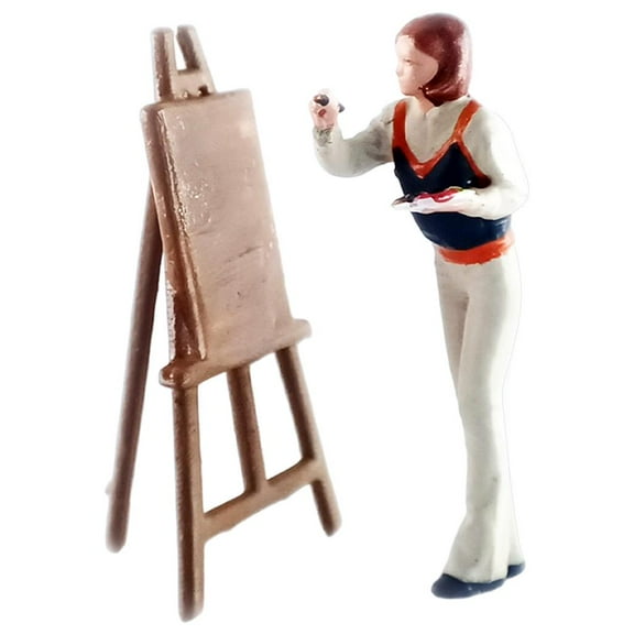 Simulation Miniature People Model Painter 1/64 Collectibles for Micro Scene White