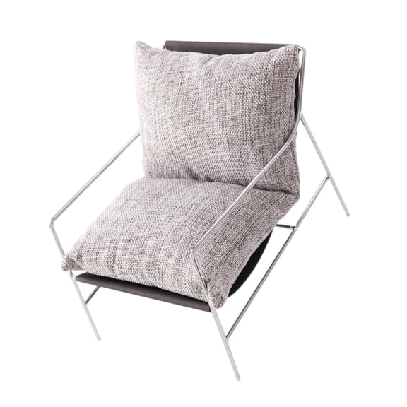 Simulation Miniature Sofa Chair Replicas Model Doll House Furniture Couch with Metal Base Display Shelf Scene Decoration
