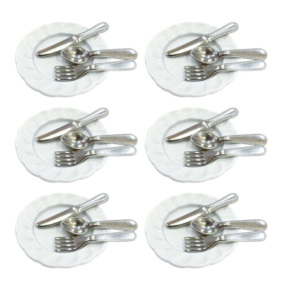 Simulation Miniature Utensils Set of 6 Cutlery Model Figure 1/12 Scale Doll House Decoration Kitchen Scene Accessories