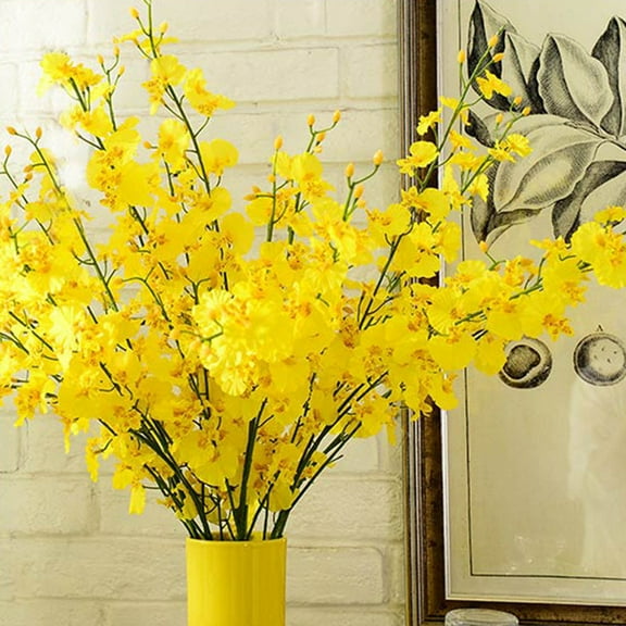 Simulation Oncidium Orchid Phalaenopsis Flowers For Wedding Decor Party Table, 1Pc Yellow