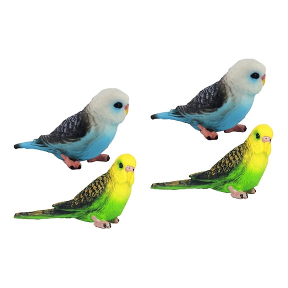 Simulation Parrot Fake Birds Ornament Plastic Artificial Decoration for Home Child 4 Pcs