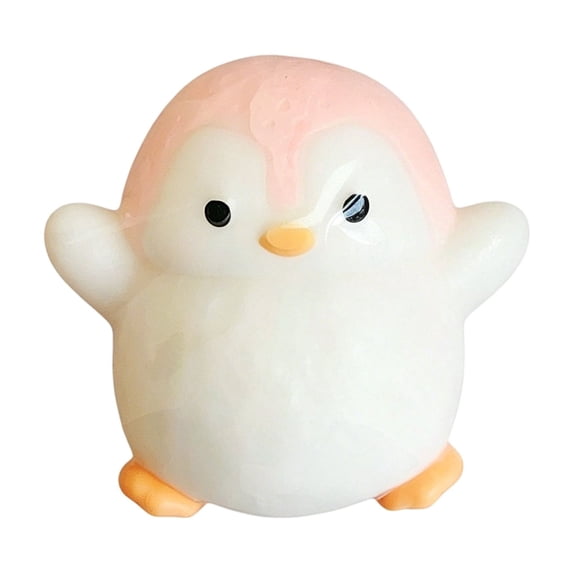 Simulation Penguin Squishy for Adults Soft Rubber Sensory Gadget Black Pink and Blue Animal Shape Office Desk Accessory Slow Rising Pressure Relief Tool 1 Pack