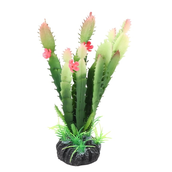 Simulation Plastic Cactus Plant for Fish Tank,Terrarium Reptiles Habitats Decoration Home Decor Simulation Plants