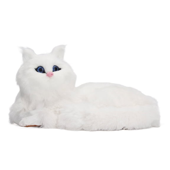 Simulation Plush Cat Doll Nose Black Eyes Realistic Cat Model for Decoration