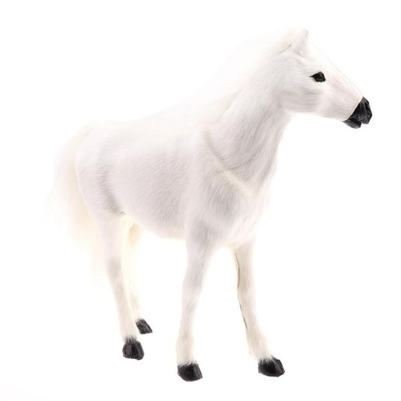 Simulation Plush Horse Home Ornament Xmas Decor Stuffed Animal Plush Figures Toy White