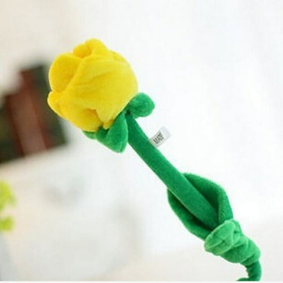 Simulation Plush Rose Assorted Colors Rose Long Flexible Stem for Decoration Gift Birthday Parties Mother's Day Gift Yellow