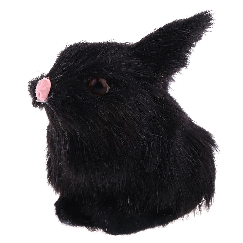 Simulation Plush Stuffed Rabbit Hare Bunny Animals Model Figure Plush Figures Soft Decoration Black Walmart