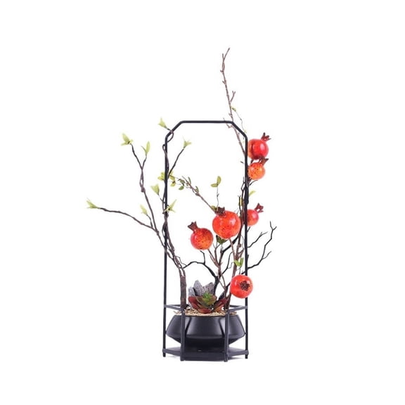 Simulation Pomegranate Tree Bonsai Hotel Restaurant Home Decoration Tea Room Zen Ornament Crafts
