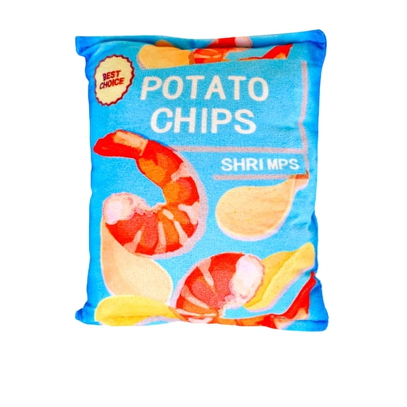Simulation Potato Chip Bag Plush Pet Toy – Crinkle Paper & Squeaker,Interactive Sound Food Toy for Dogs & Cats,Fun Play & Photo Props