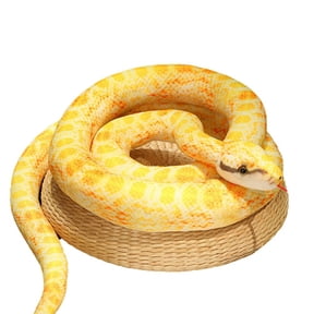 Simulation Python Plush Toy Giant Python Cobra Plush Animal Plush Doll Halloween Decoration Gift Golden Python