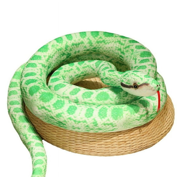 Simulation Python Plush Toy Giant Python Cobra Plush Animal Plush Doll Halloween Decoration Gift Green Python