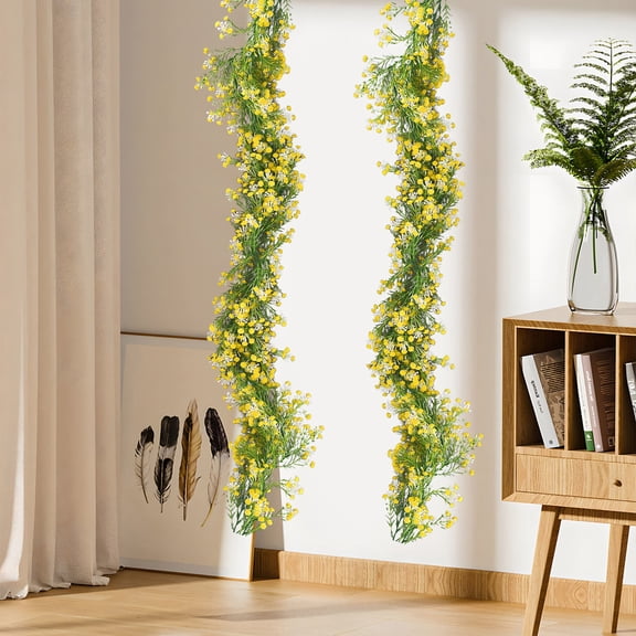 Simulation Rattan Flower Vine | Fake Eucalyptus Garland for Home Decor | 180cm Twisted Greenery | Pipe Shade Ceiling Hanging Accent