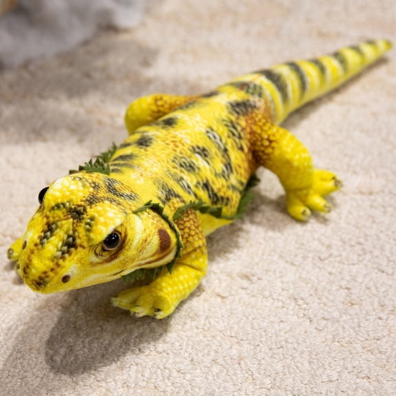Simulation Realistic Iguana Lizard Plush, 19.68 Inch Soft Green Reptile Stuffed Animal Doll Decor