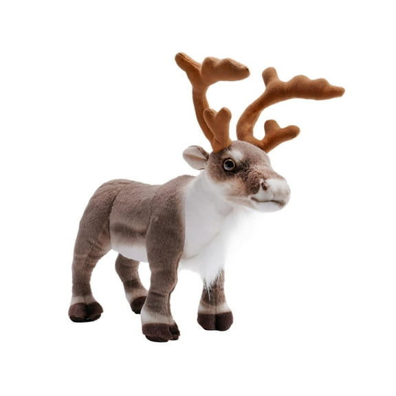 Simulation Reindeer Plush Toy Decoration Figure Stuffed Animal Model Deer Gift Cute for Birthday Living Room Desktop Kids 42cm
