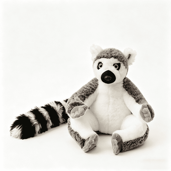 Simulation Ring Tailed Lemur Stuffed Animal, 9.8 '' Lifelike Wildlife Park Animal Lemur Plush Toy Gift