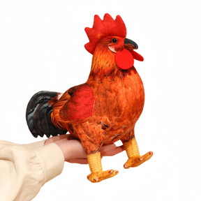 Simulation Rooster Stuffed Animals Plush Toy 11.8in Fluffy Chicken Doll Soft Toy Funny Room Decor
